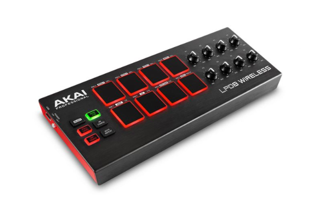 AKAI LPD8无线 电池操作/无线Bluetooth MIDI打击垫控制器