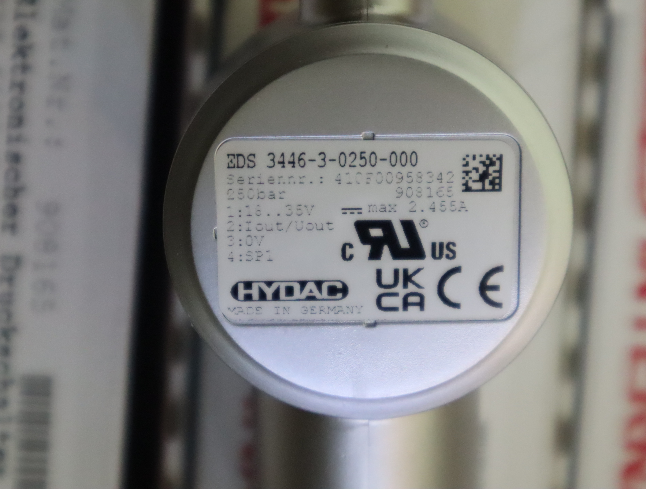 EDS3446-3-0250-000 908165 德国贺德克HYDAC 压力温度传感器