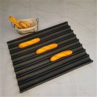 法棍不粘烤盘四槽五槽法棍模具不沾法式U形面包商用4060烘焙模具