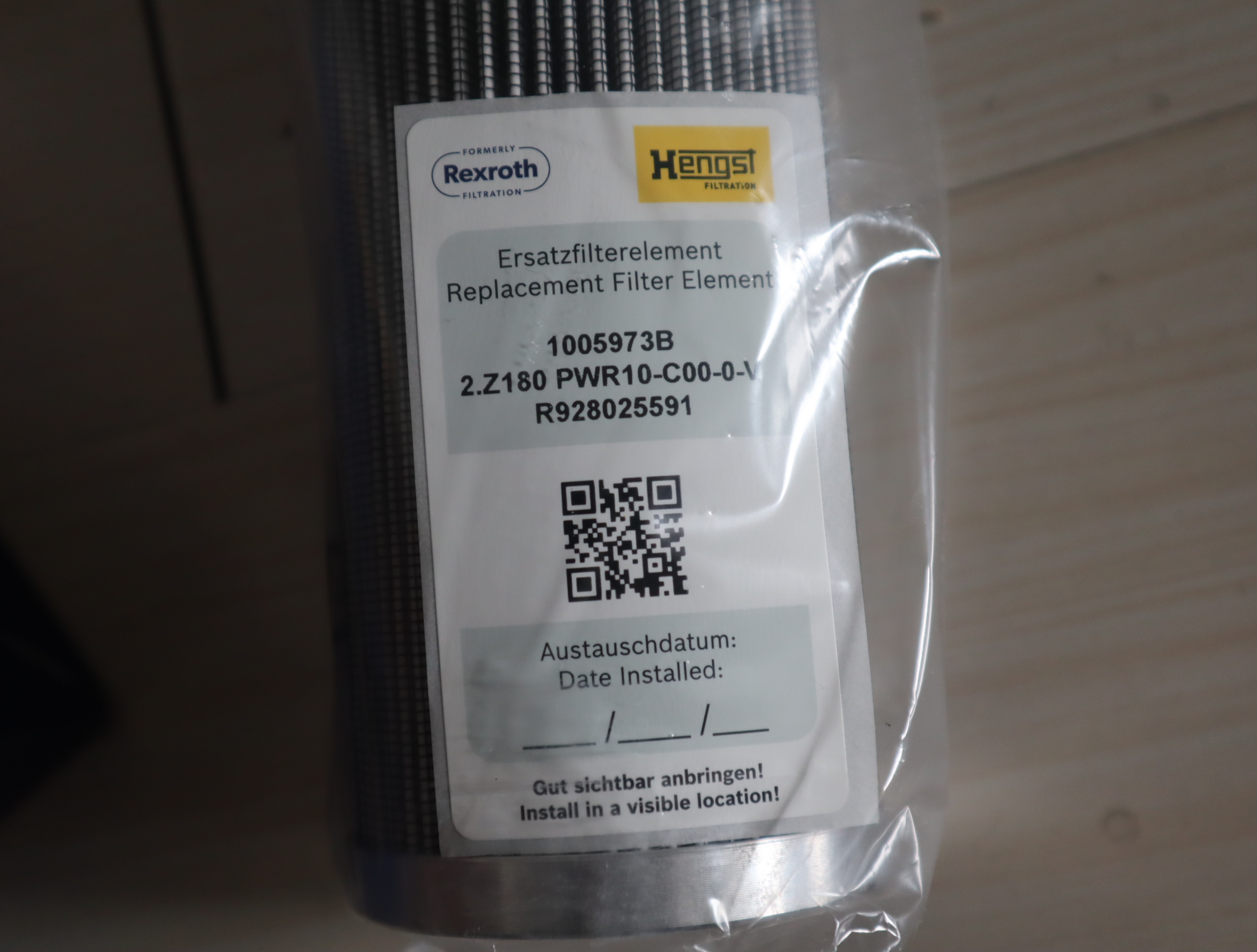 R928025591 2.Z180 PWR10-C00-0-V 1005973B 汉格斯特HENGST 滤芯