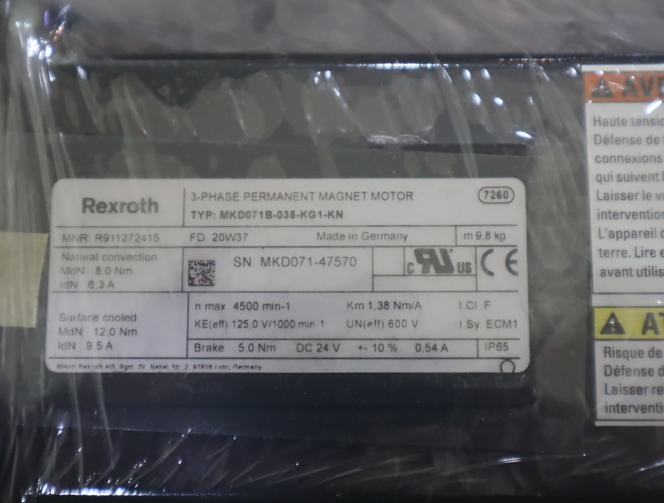 R911272415 MKD071B-035-KG1-KN 德国力士乐REXROTH伺服电机