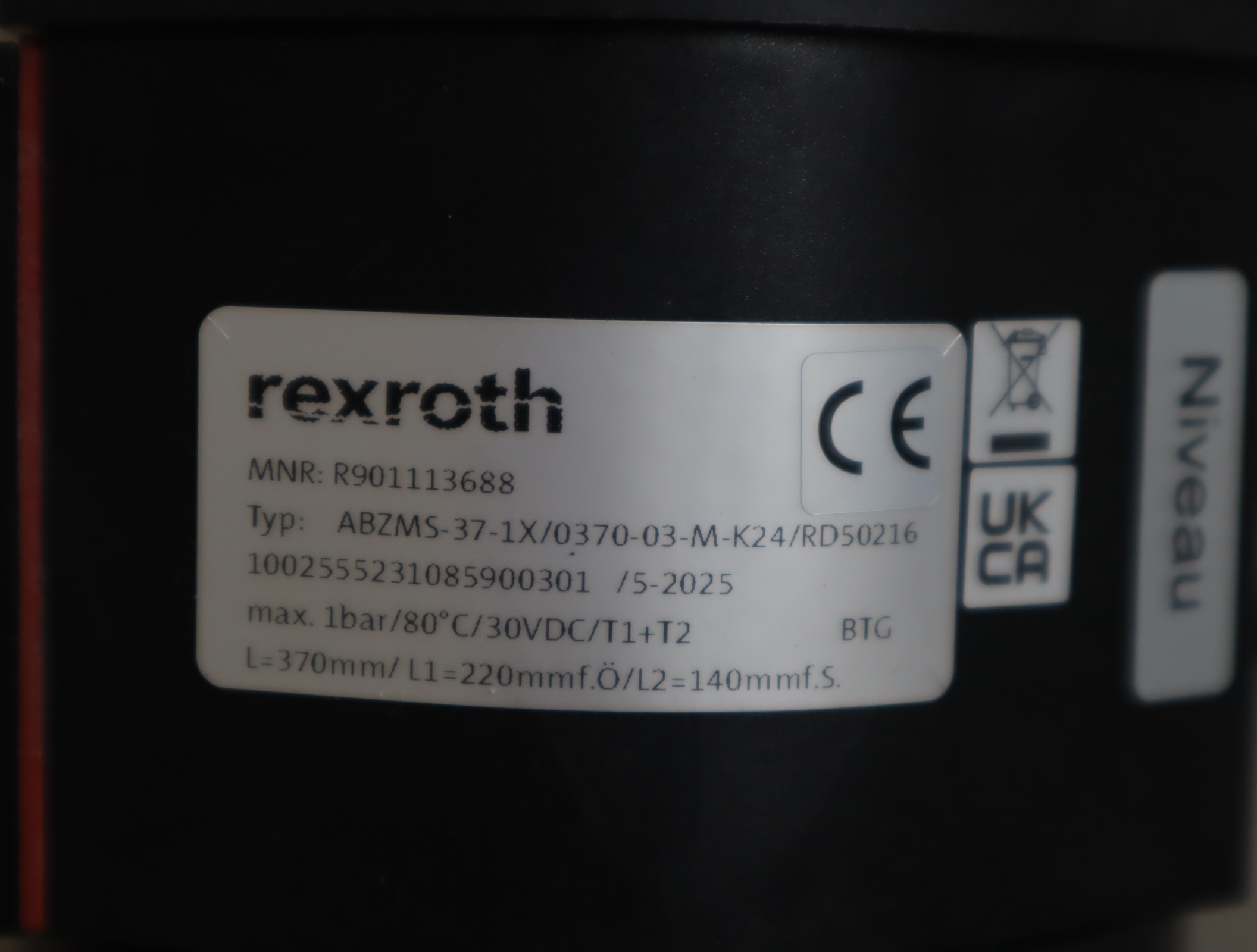R901113688 ABZMS-37-1X/0370-03-M-K24 力士乐REXROTH液位开关