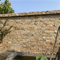 园艺景观 黄土锈文化石 虎皮石碎拼石 黄木纹板岩蘑菇石