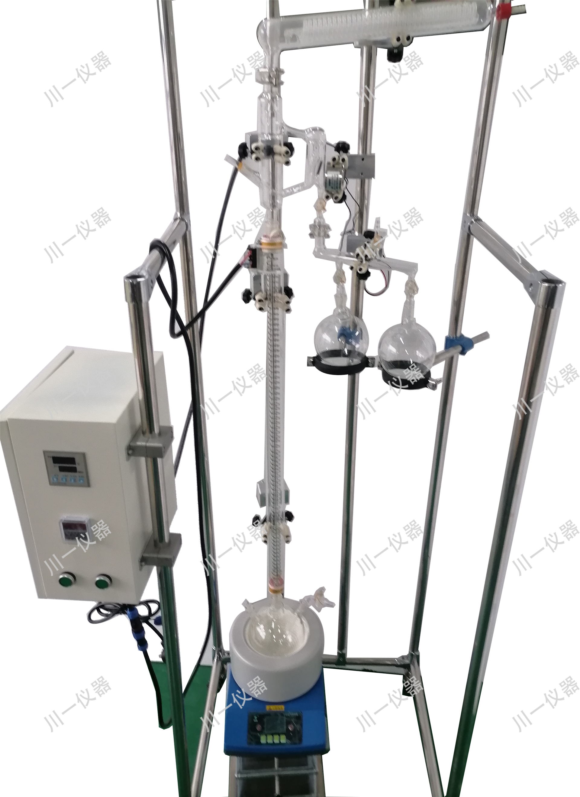 实验室玻璃减压蒸馏装置AYJ-2回流比调控电加热蒸馏精馏柱精馏釜