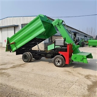 养牛场四轮清粪机  四米牛粪清理机 螺旋扒粪装运机