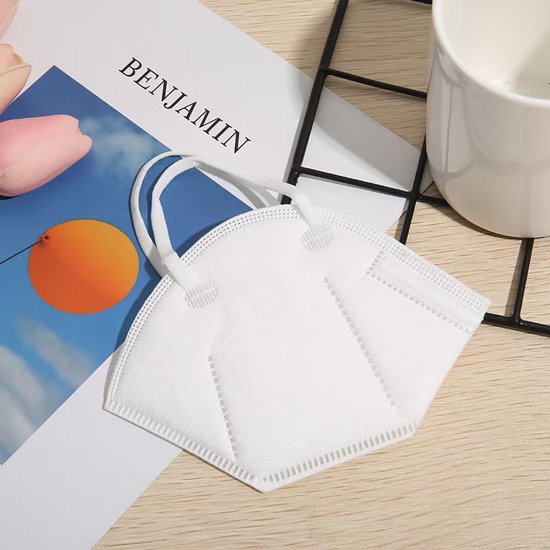 KN95口罩防尘防护白色5层立体折叠一次性口罩男女通用 