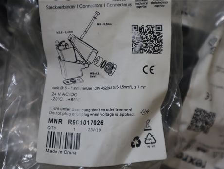 R901017026 接头 3P Z5L1 M 24V SPEZ 力士乐REXROTH带灯插头 Z5L