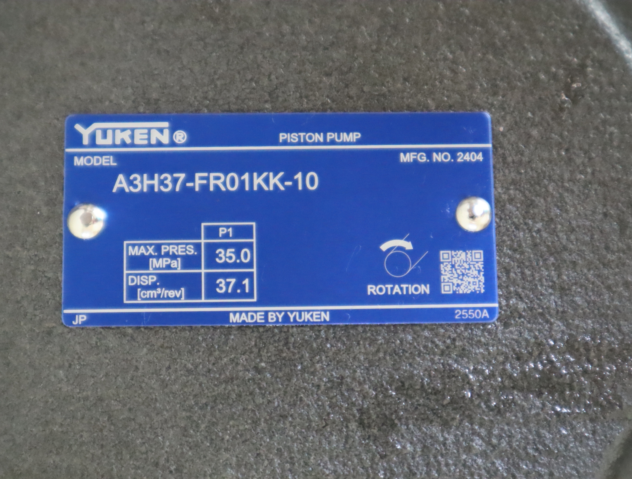 A3H37-FR01KK-10 日本油研YUKEN柱塞泵A3H37-FR01KK-10