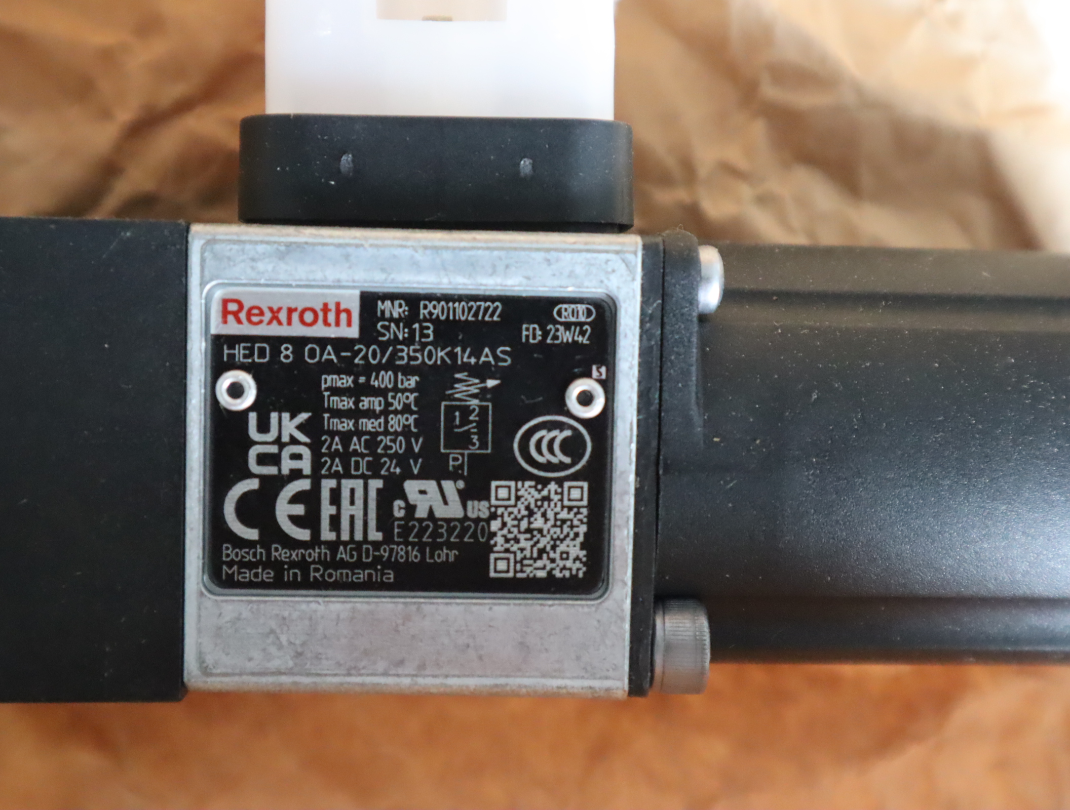 R901102722 HED8OA-2X/350K14AS 力士乐REXROTH压力开关压力继电器