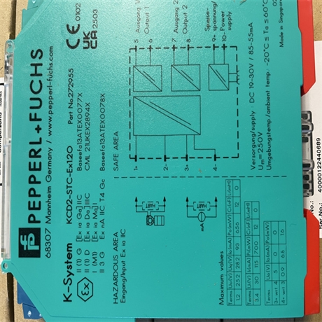 产品简介倍加福安全栅KFD0-SD2-EX2.1245