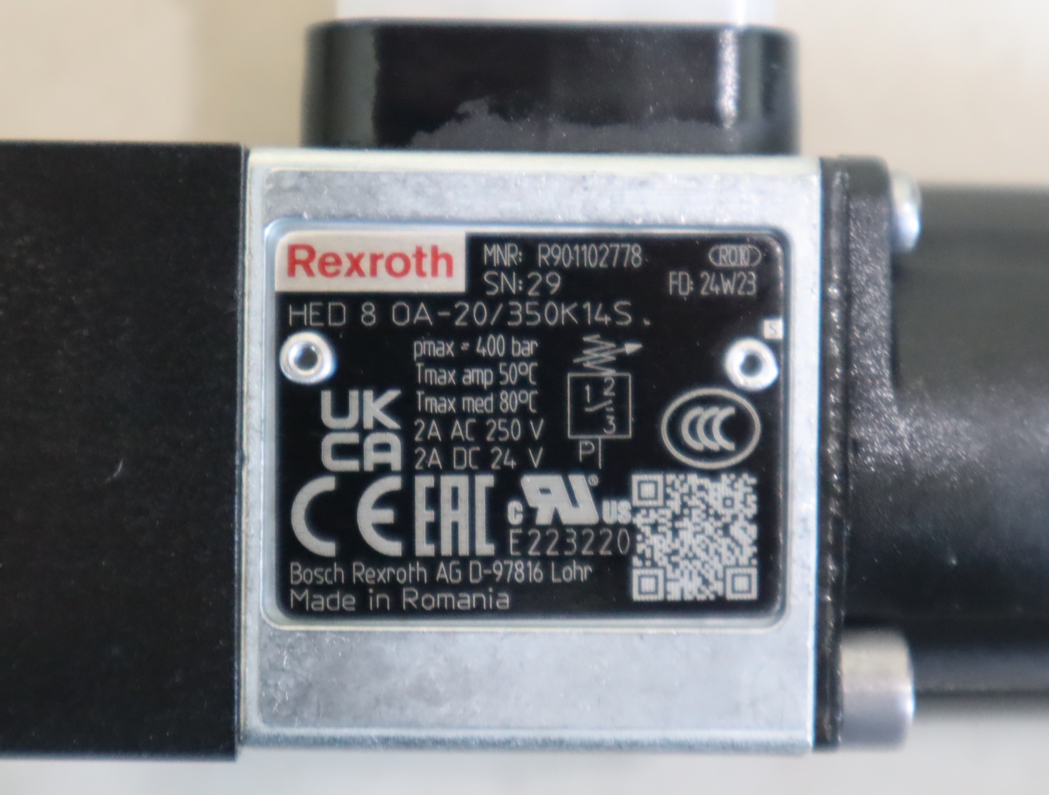 R901102778 HED8OA-2X/350K14S 力士乐REXROTH压力开关压力继电器