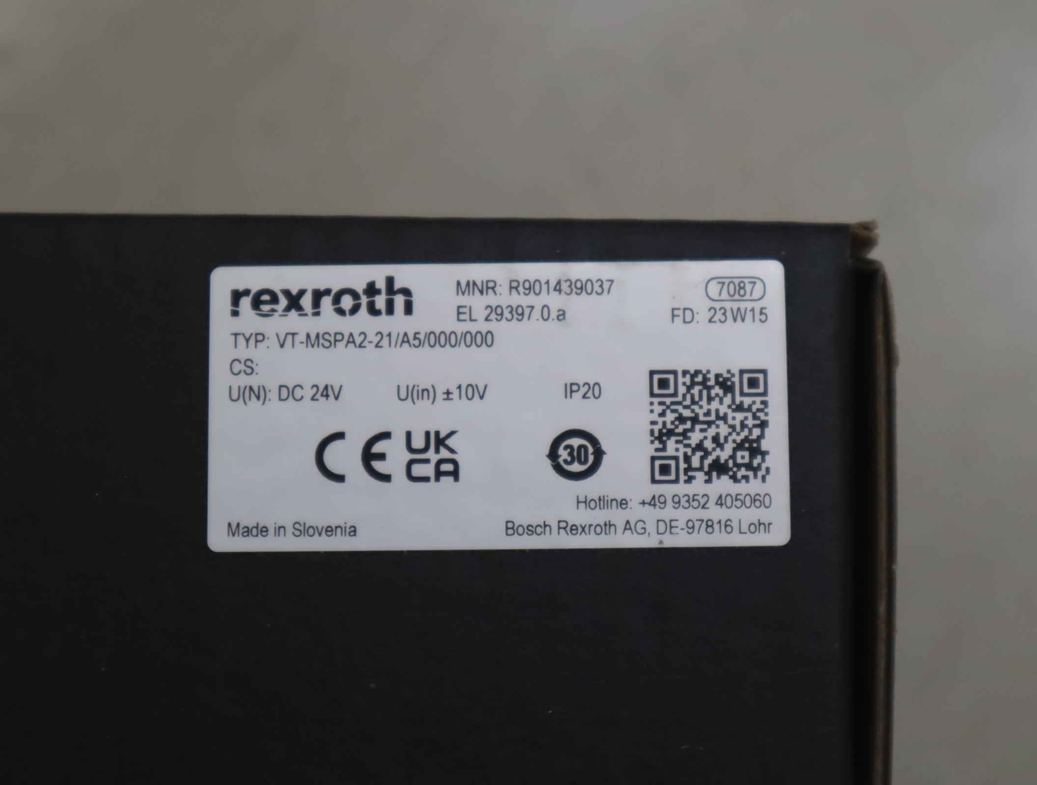 R901439037 VT-MSPA2-23/A5/000/000 力士乐REXROTH放大器