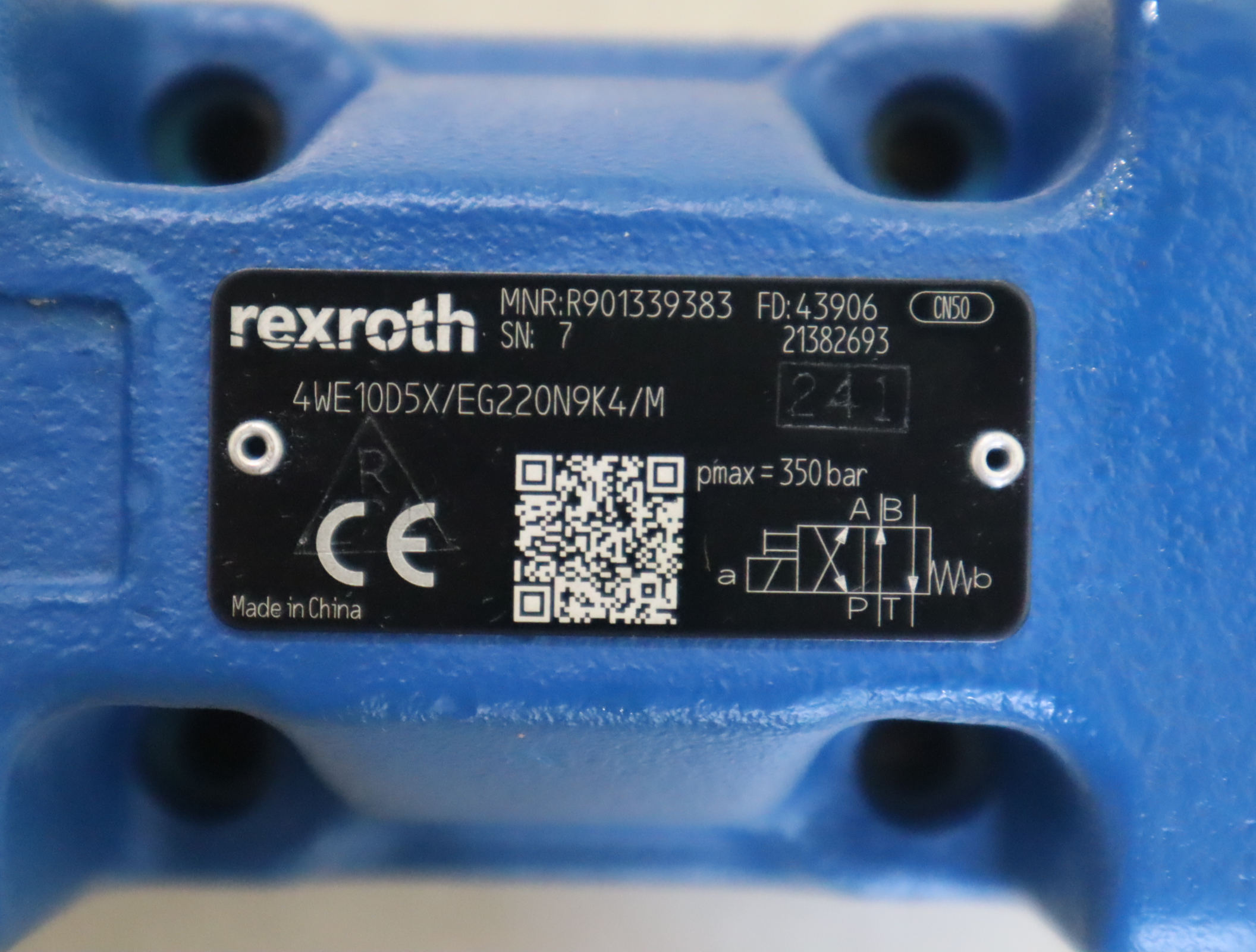 R901339383 4WE10D51/EG220N9K4/M 德国力士乐REXROTH电磁阀