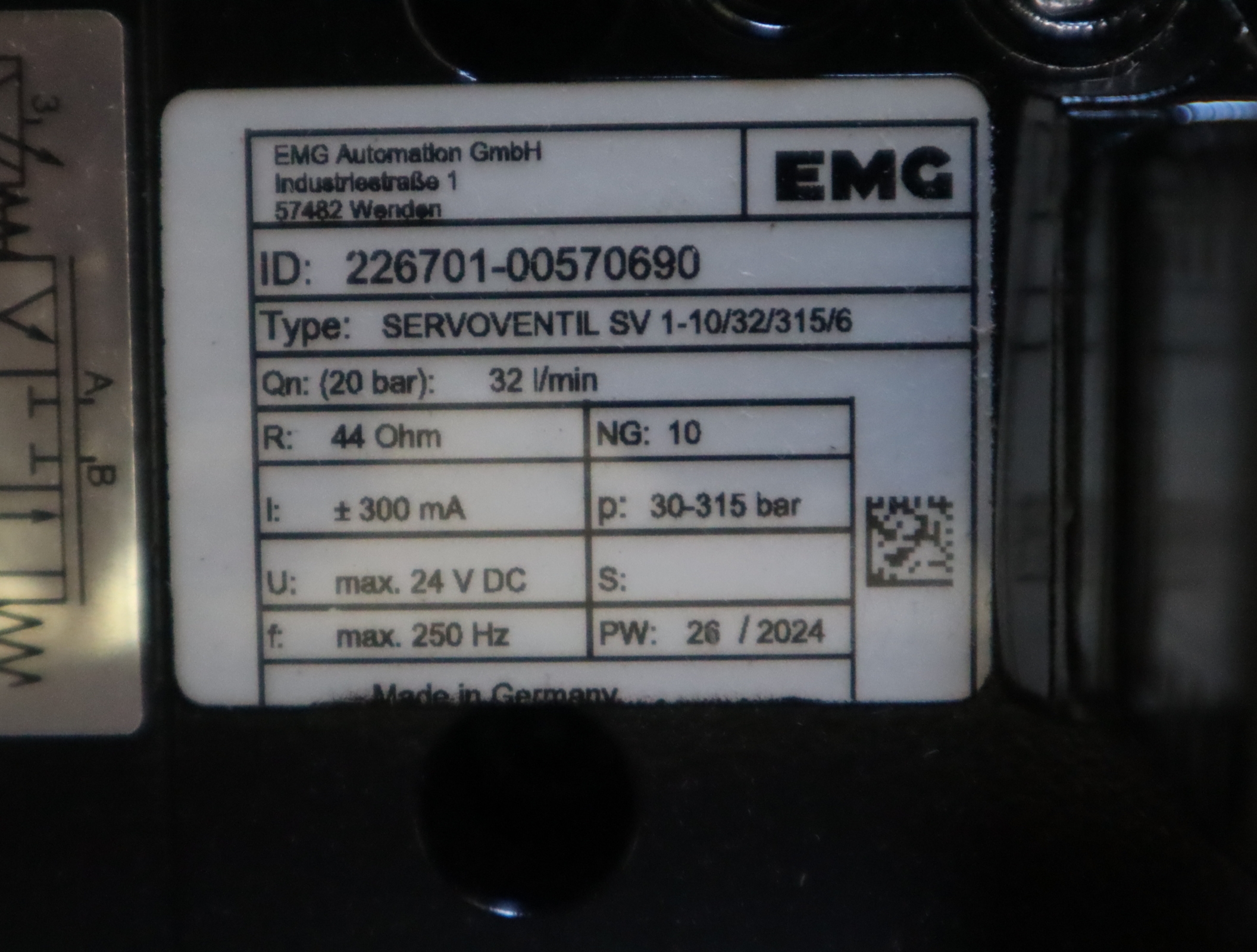 SV 1-10/32/315/6 德国EMG伺服阀SV 1-10/32/315/6