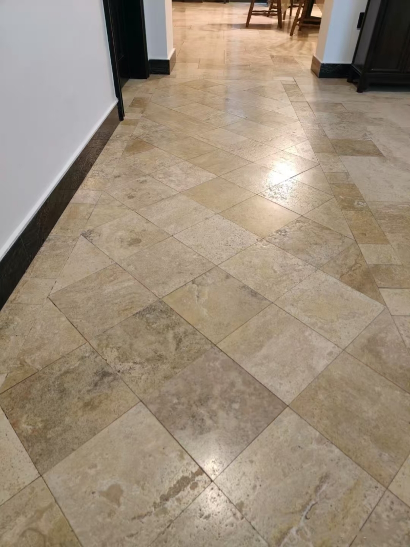 亭台楼阁 西班牙秋黄莱姆石 罗曼米黄大理石 皮革面石材