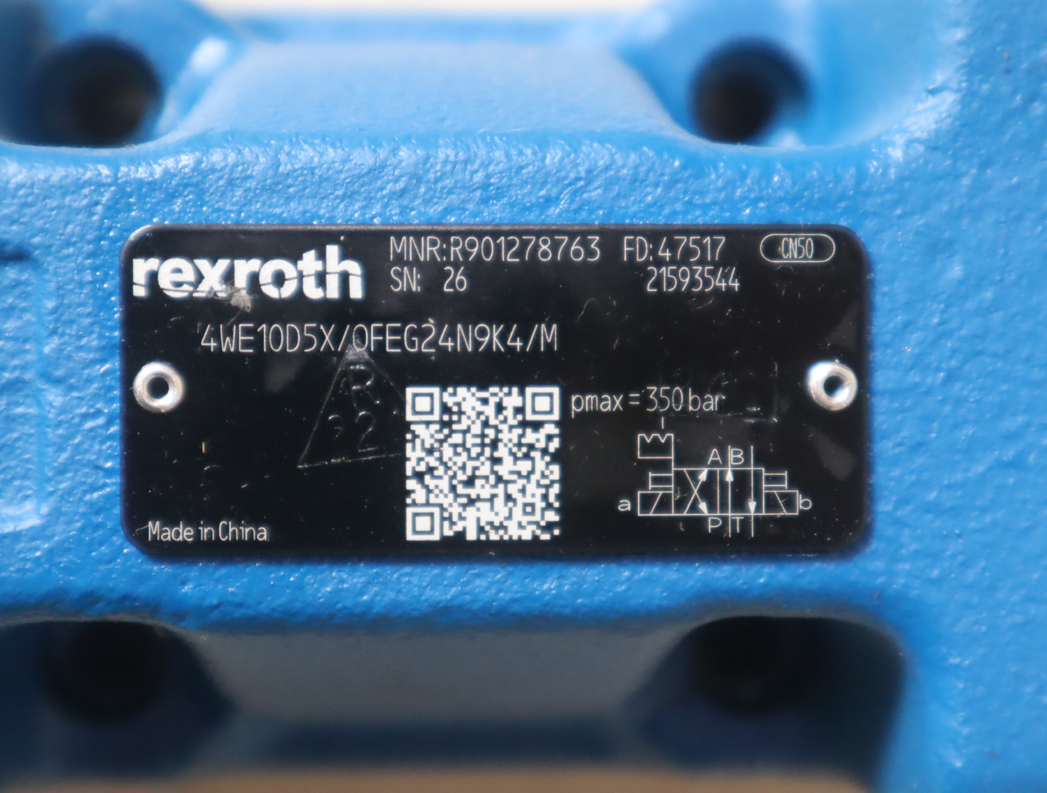 R901278763 4WE10D5X/OFEG24N9K4/M 德国力士乐REXROTH电磁阀