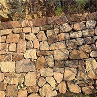 民宿外墙 黄锈色砌墙石 天然青石垒墙石 片石景观墙石材
