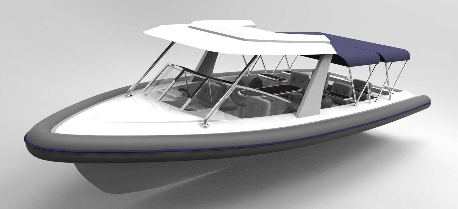 815敞开式快艇 休闲艇半棚艇 可载6人以上 