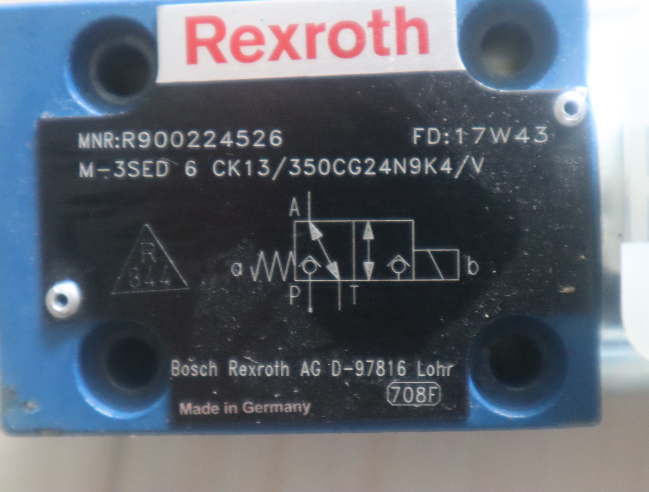 R900224526 M-3SED6CK14/350CG24N9K4/V 力士乐REXROTH电磁球阀