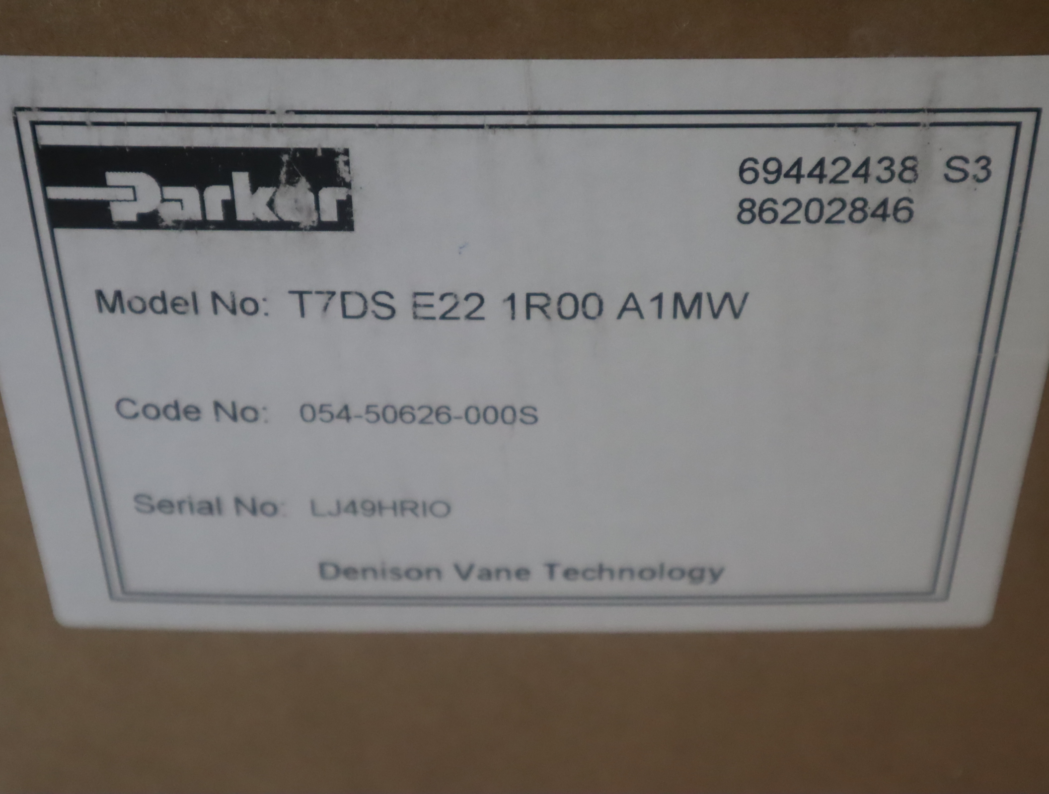 054-50626-000S T7DS E22 1R00 A1MW 派克PARKER丹尼逊DENISON 泵