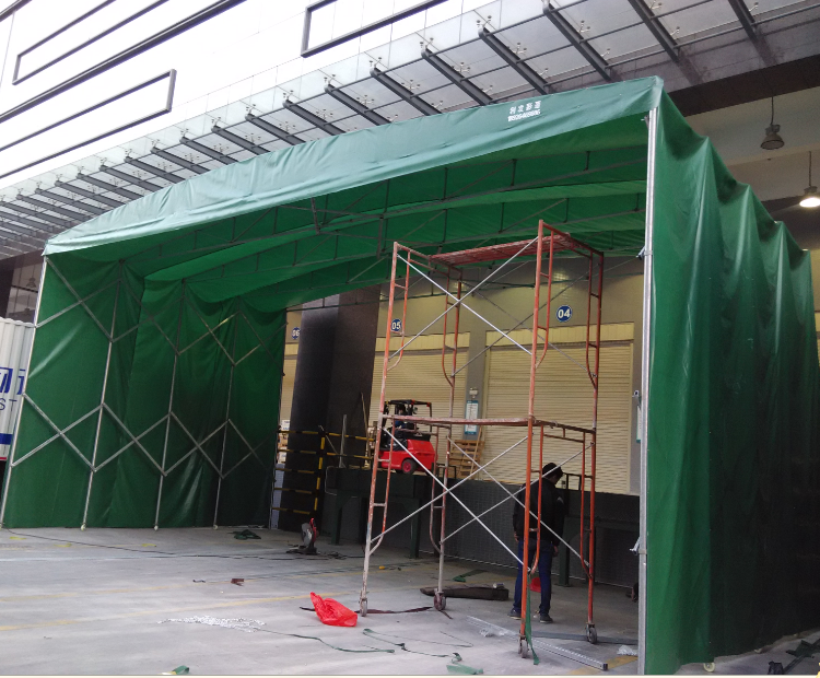 折叠手摇伸缩雨棚和遮阳蓬仓库棚