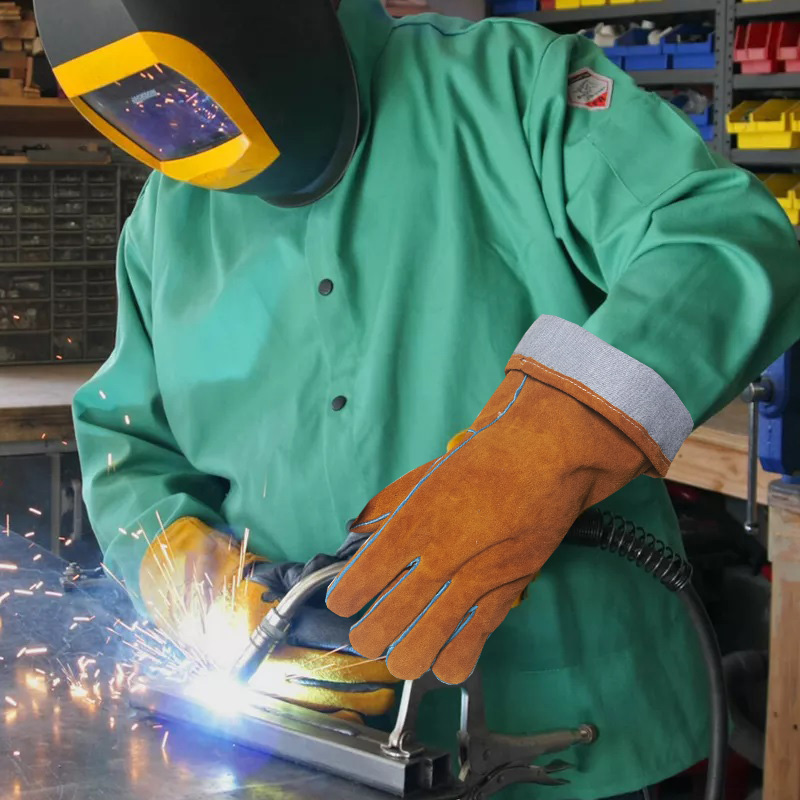 推荐：DLW711牛皮手套 焊接高温手套 