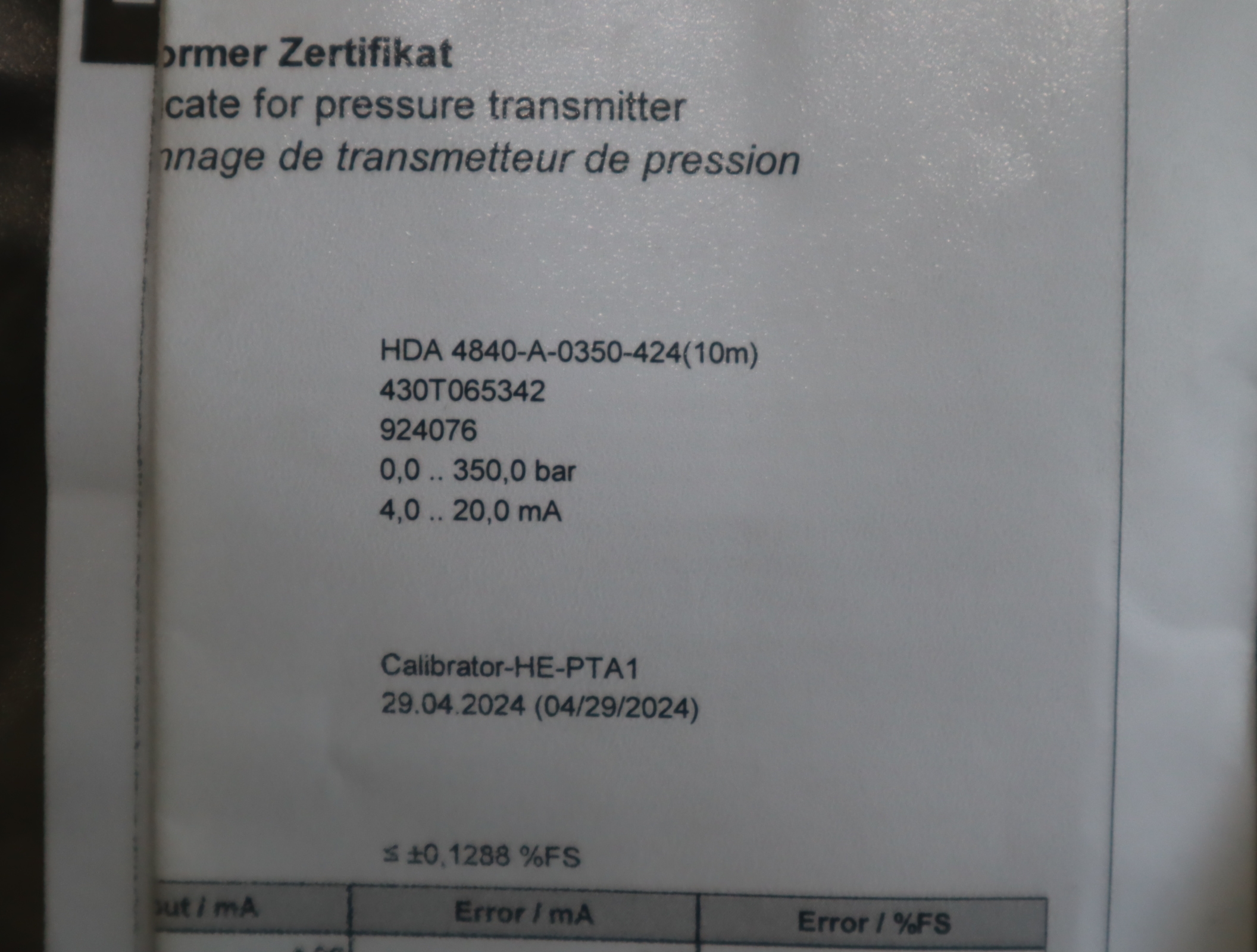 HDA4840-A-0350-42410m 924076 HYDAC贺德克压力温度传感器