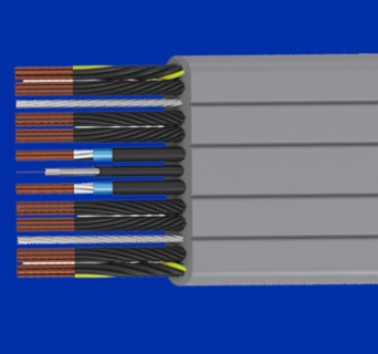 行车扁电缆 H05V3V3D3H6-F欧标柔性电梯随行扁电缆，有CE认证