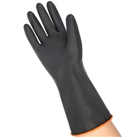 批发工业乳胶手套加厚耐油黑色橡胶手套防化学品专用耐酸碱手套 