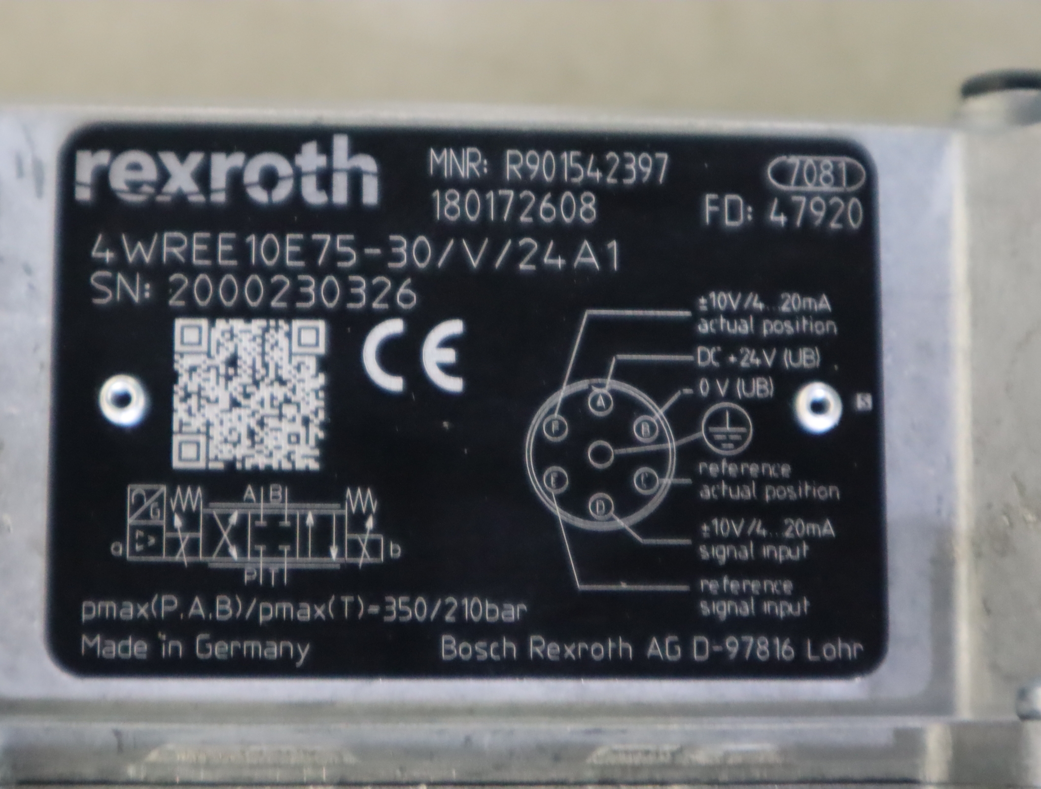 4WREE10E75-3X/V/24A1 R901542397 德国力士乐REXROTH比例阀