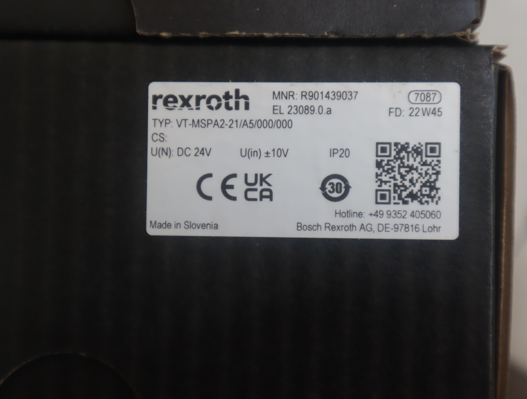 VT-MSPA2-20/A5/000/000 R901439037 德国力士乐REXROTH放大器