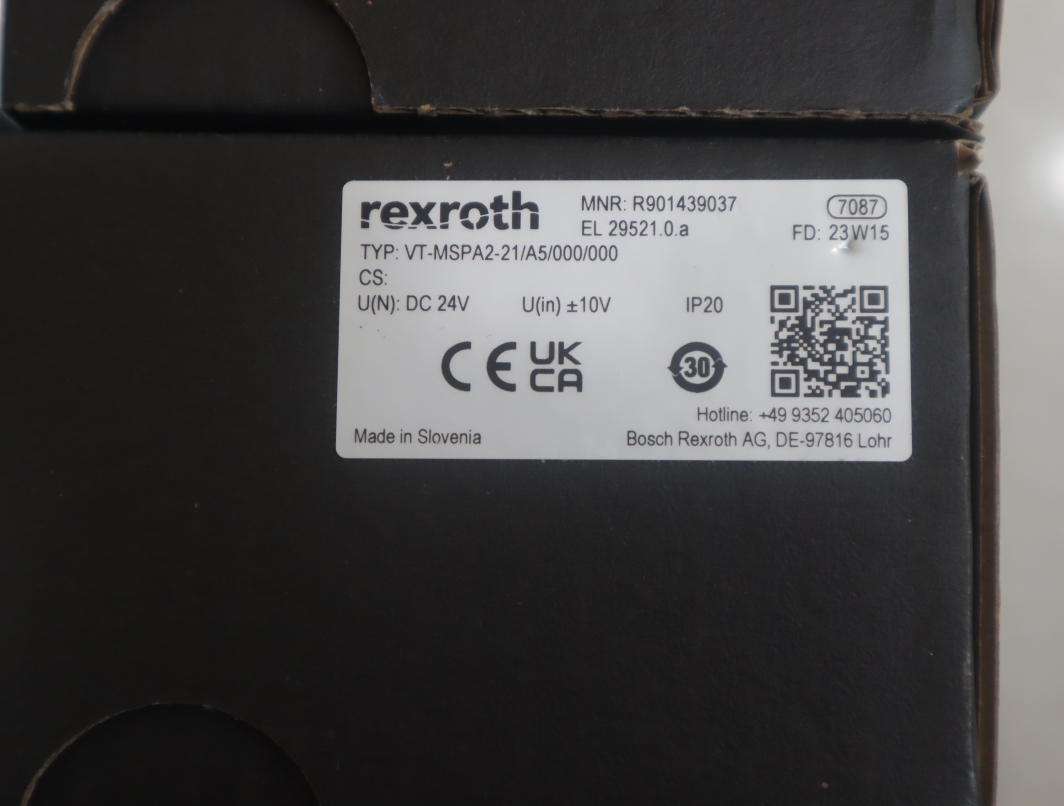 VT-MSPA2-20/A5/000/000 R901439037 德国力士乐REXROTH放大器