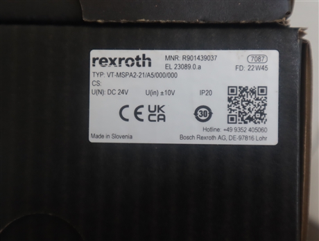 VT-MSPA2-23/A5/000/000 R901439037 德国力士乐REXROTH放大器
