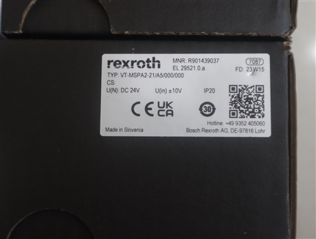 VT-MSPA2-24/A5/000/000 R901439037 德国力士乐REXROTH放大器