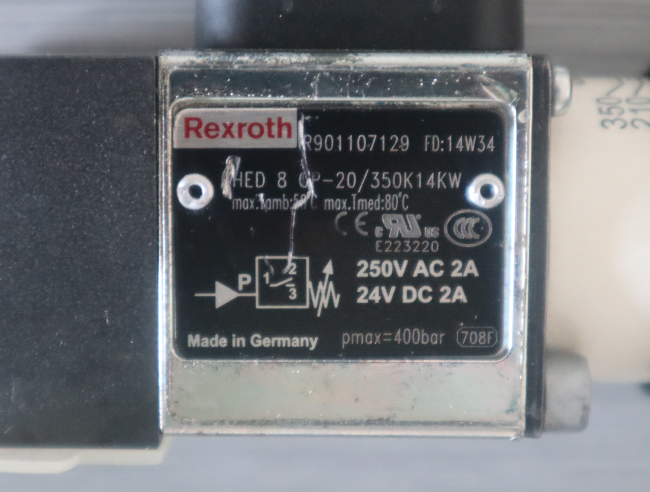 R901107129 HED8OP-20/350K14KW 力士乐REXROTH压力开关压力继电器