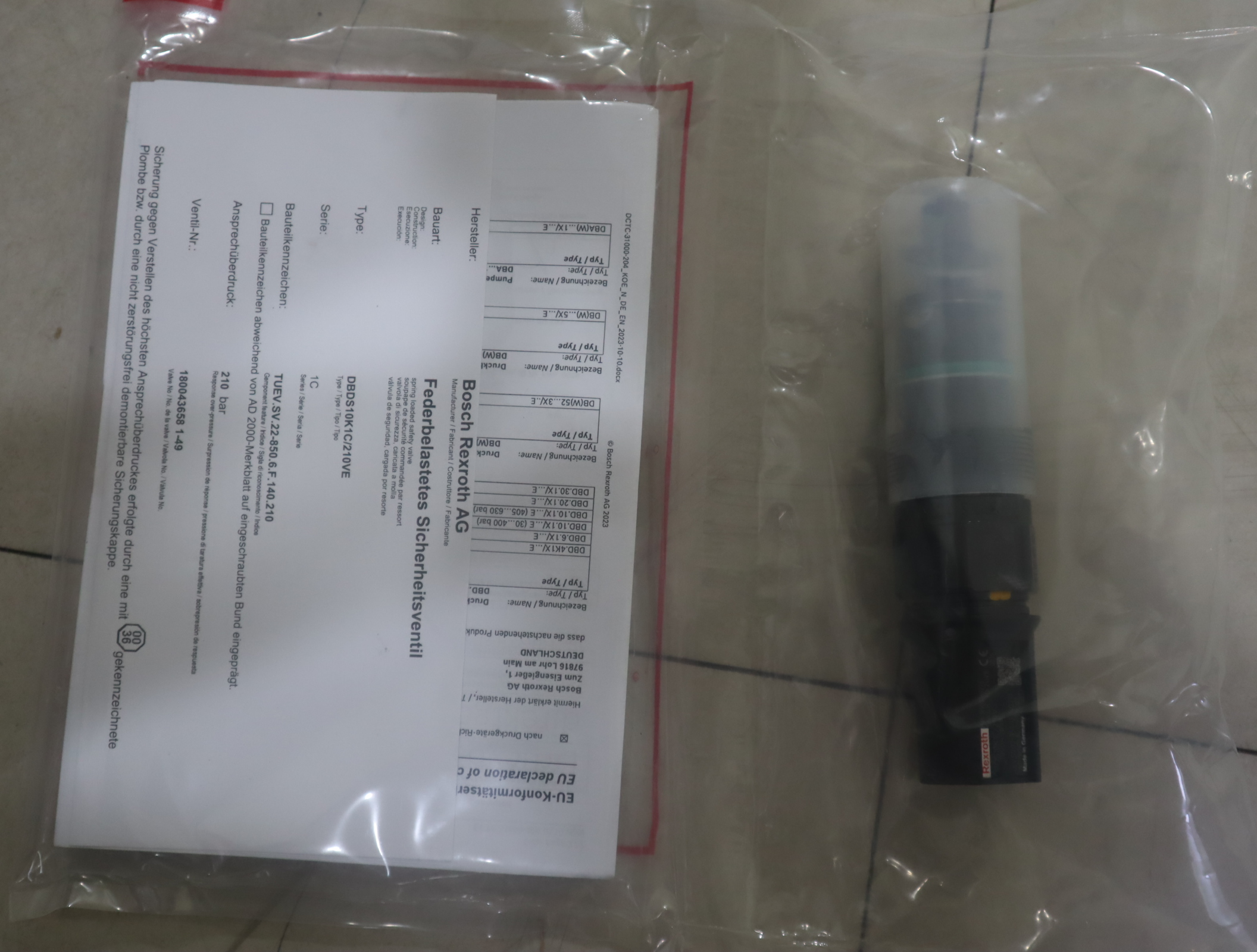 DBDS10K1C/210VE R900769276 DBDS10K1X/210VE 力士乐REXROTH阀