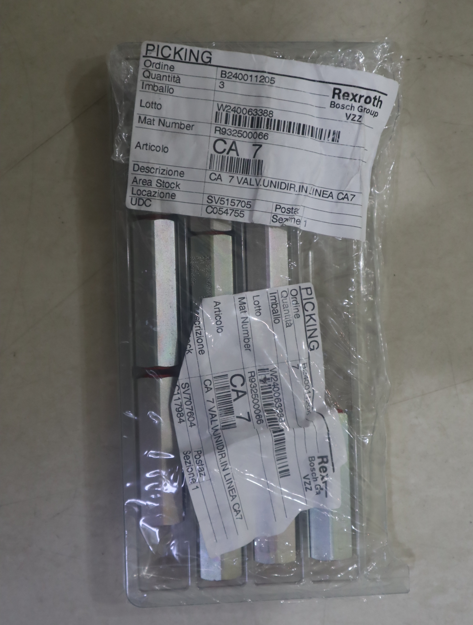 R932500066 CA 7 VALV.UNIDIR.IN LINEA CA7 力士乐REXROTH单向阀