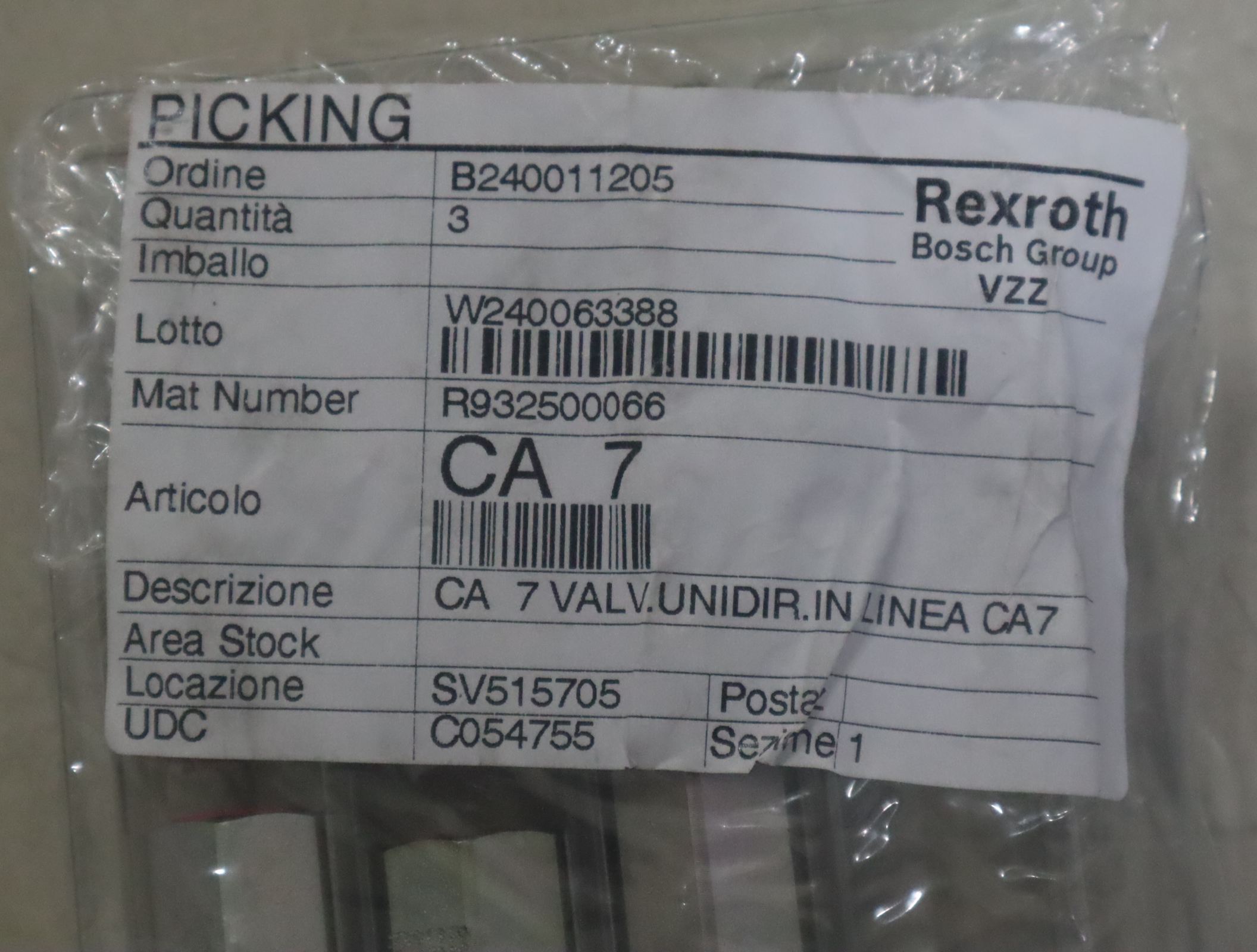 R932500066 CA 7 VALV.UNIDIR.IN LINEA CA7 力士乐REXROTH单向阀