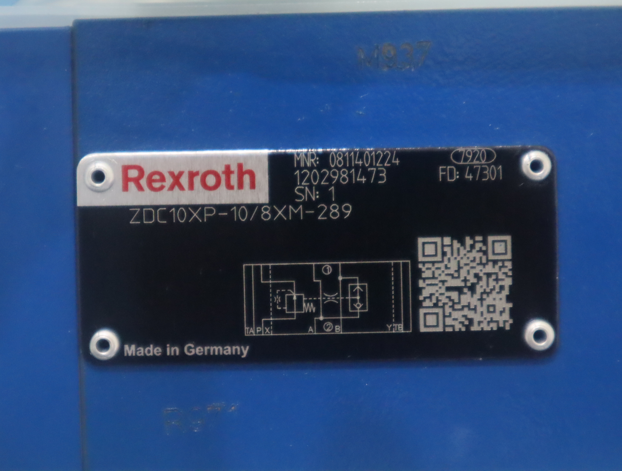 0811401224 ZDC10XP-10/8XM-289 德国力士乐REXROTH溢流阀