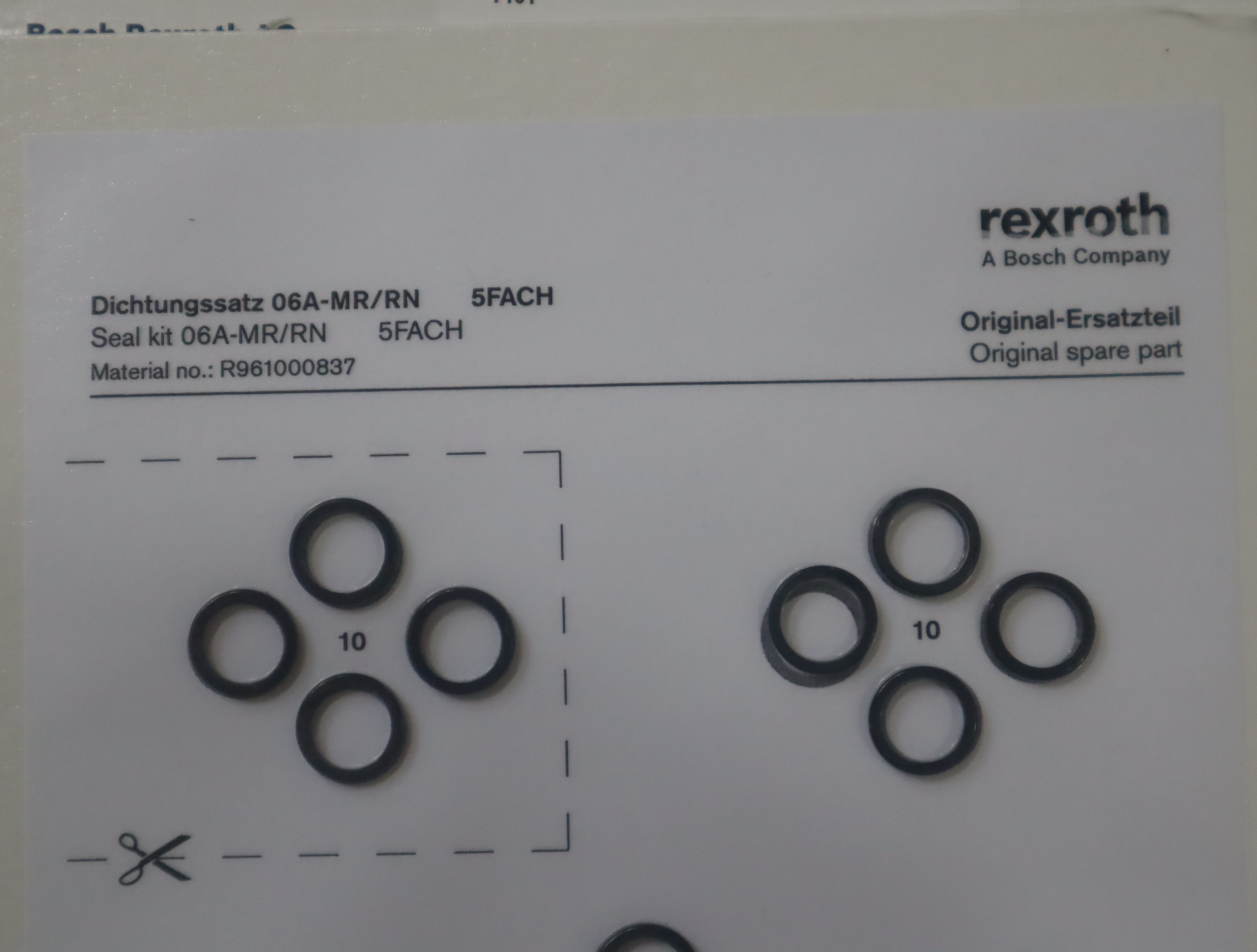 R961000837 DICHTUNGSSAT 06A-MR/RN 5FACH 力士乐REXROTH密封套件