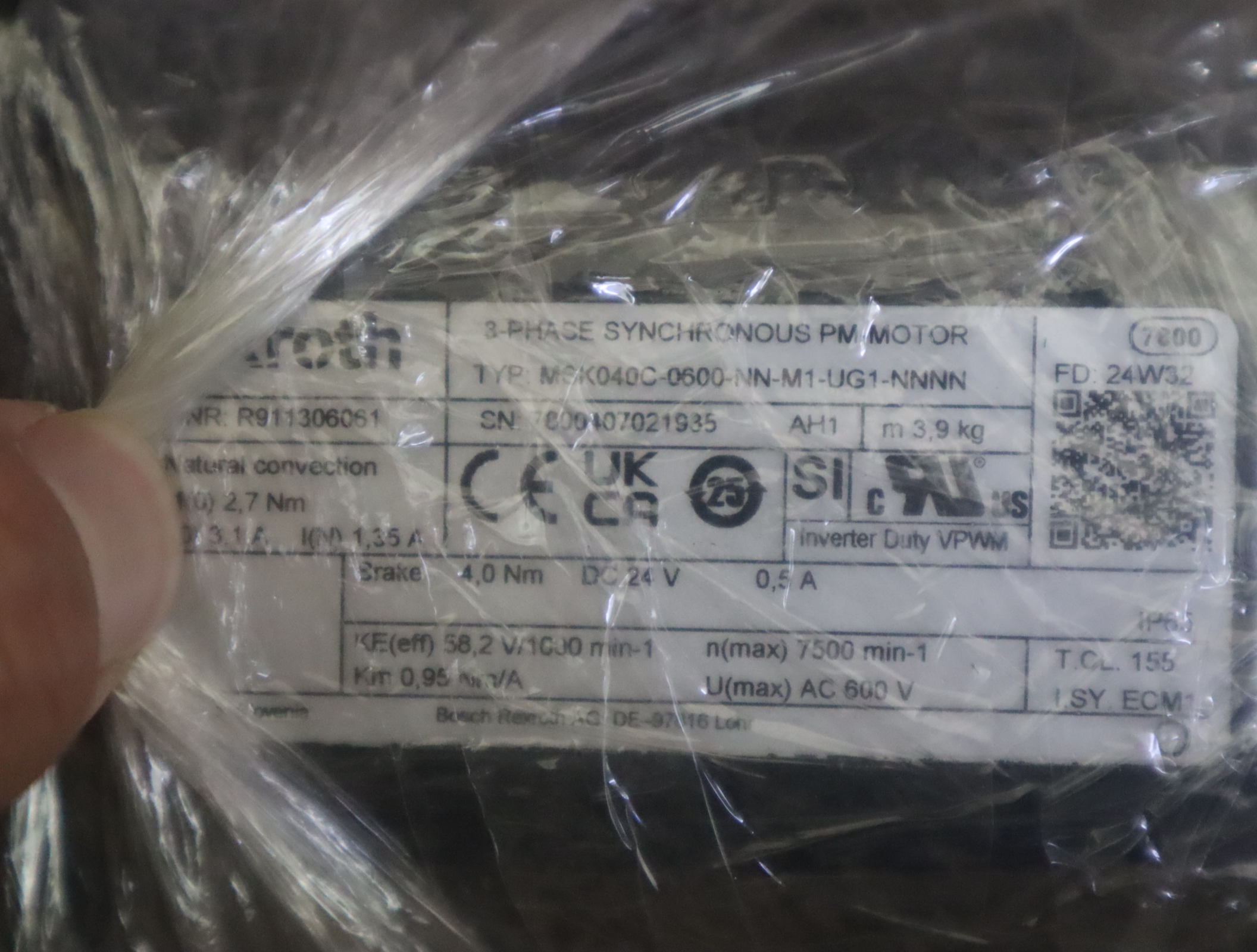 R911306061 MSK040C-0600-NN-M1-UG1-NNNN 力士乐REXROTH 伺服电机