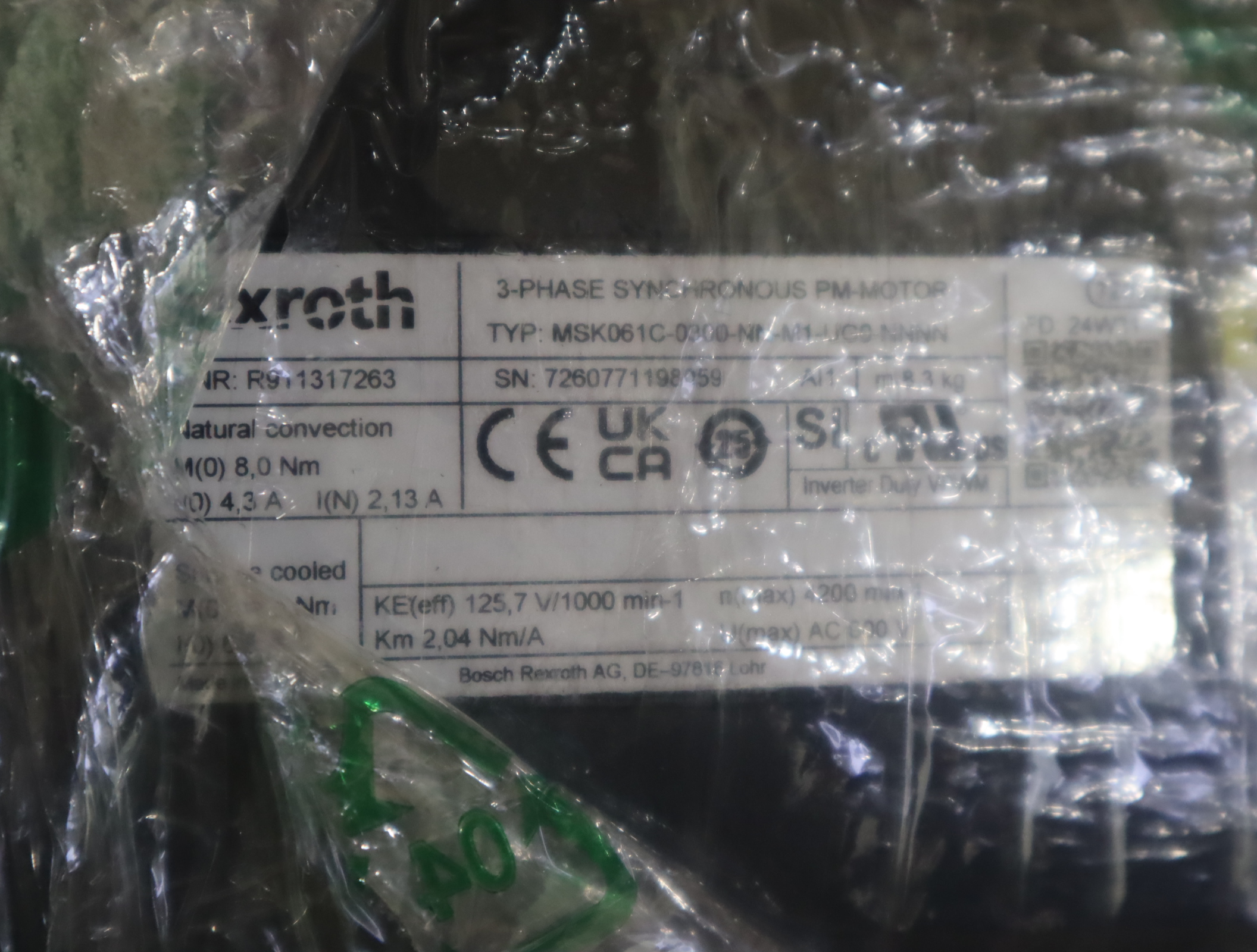 R911317263  MSK061C-0300-NN-M1-UG0-NNNN 力士乐REXROTH伺服电机