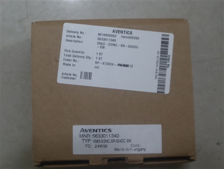 5633011340 V563-3/2NC-SR-024DC-5W 德国安沃驰AVENTICS气动阀