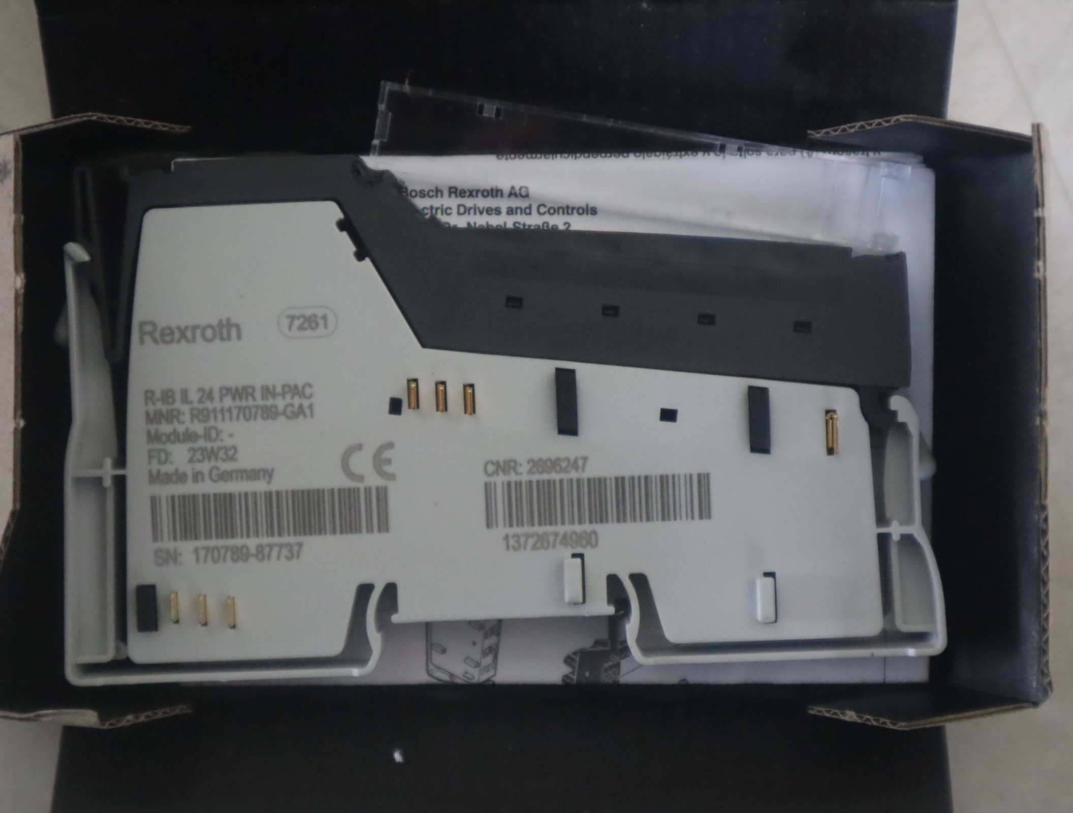 R911170789 -GA1  R-IB IL 24 PWR IN-PAC 力士乐REXROTH 接口模块