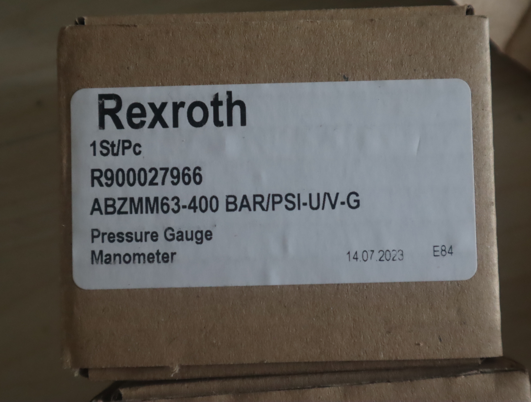 R900027966 ABZMM 63- 400BAR/PSI-U/V-G 力士乐REXROTH压力表