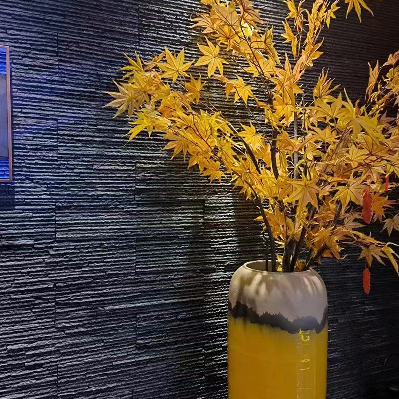 院子铺设 青石流水板 青绿色板岩蘑菇石 绿色冰裂纹碎拼