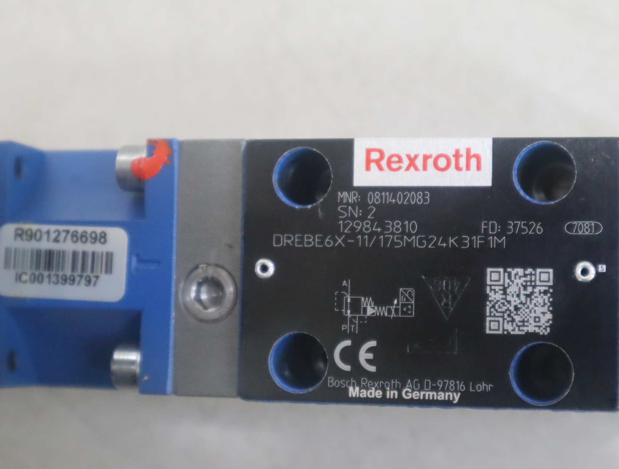 力士乐比例阀0811402083 DREBE6X-11/175MG24K31F1M 德国REXROTH