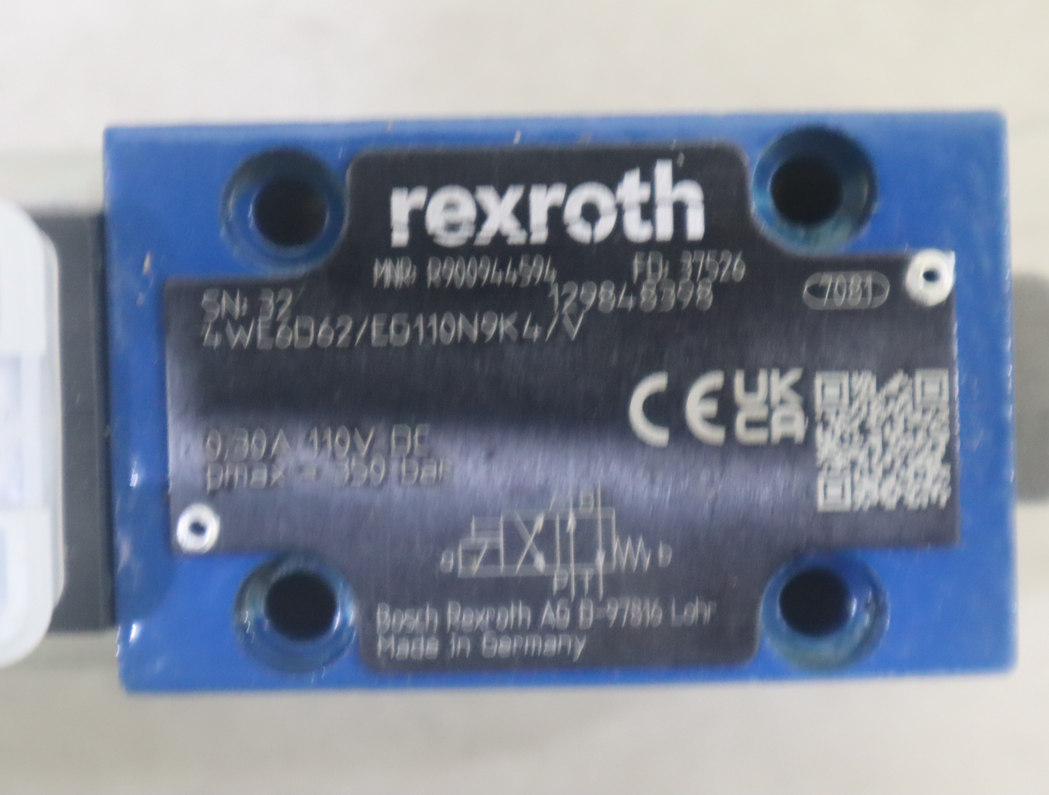 4WE6D62/EG110N9K4/V R900944594 德国力士乐REXROTH电磁阀