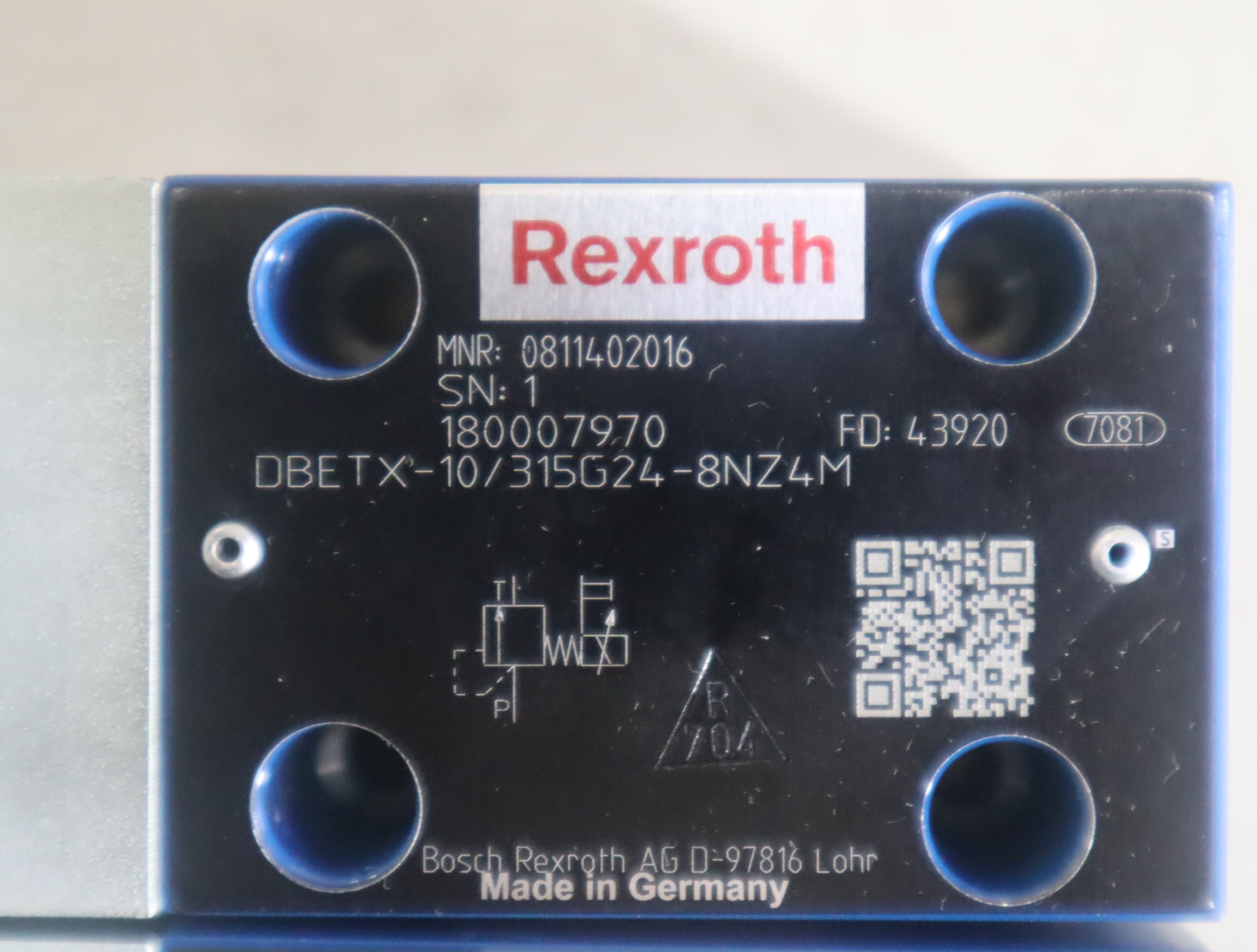 0831006055 24VDC 0.8A 德国力士乐REXROTH比例溢流阀线圈