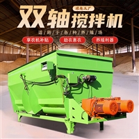 养牛场16立方卧式搅拌机 全日粮混合机 tmr饲料拌草机